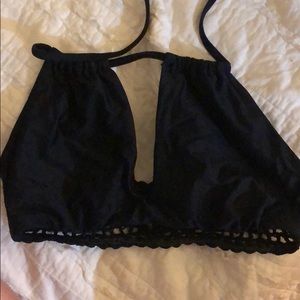 Frankies bikini high neck cut out boob area top